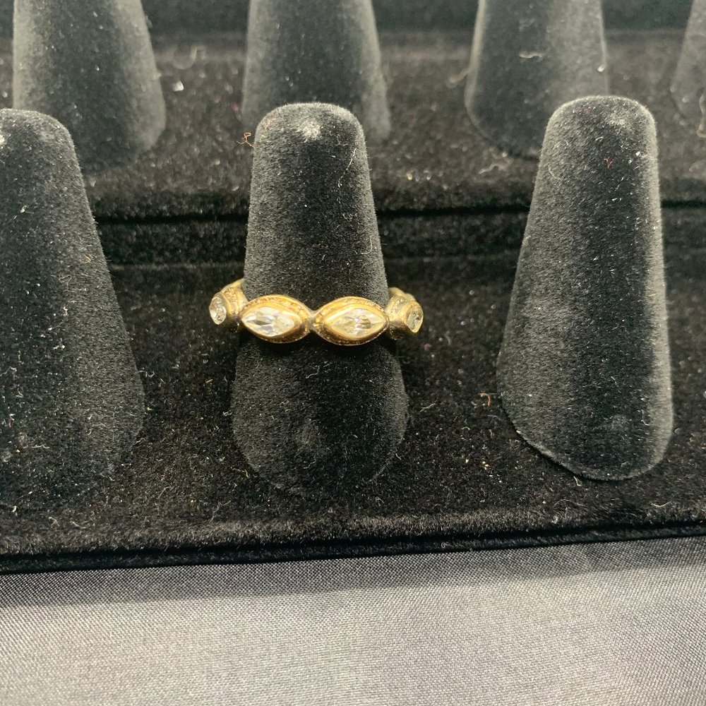 Melinda Maria Bronze Oval and Crystal Band